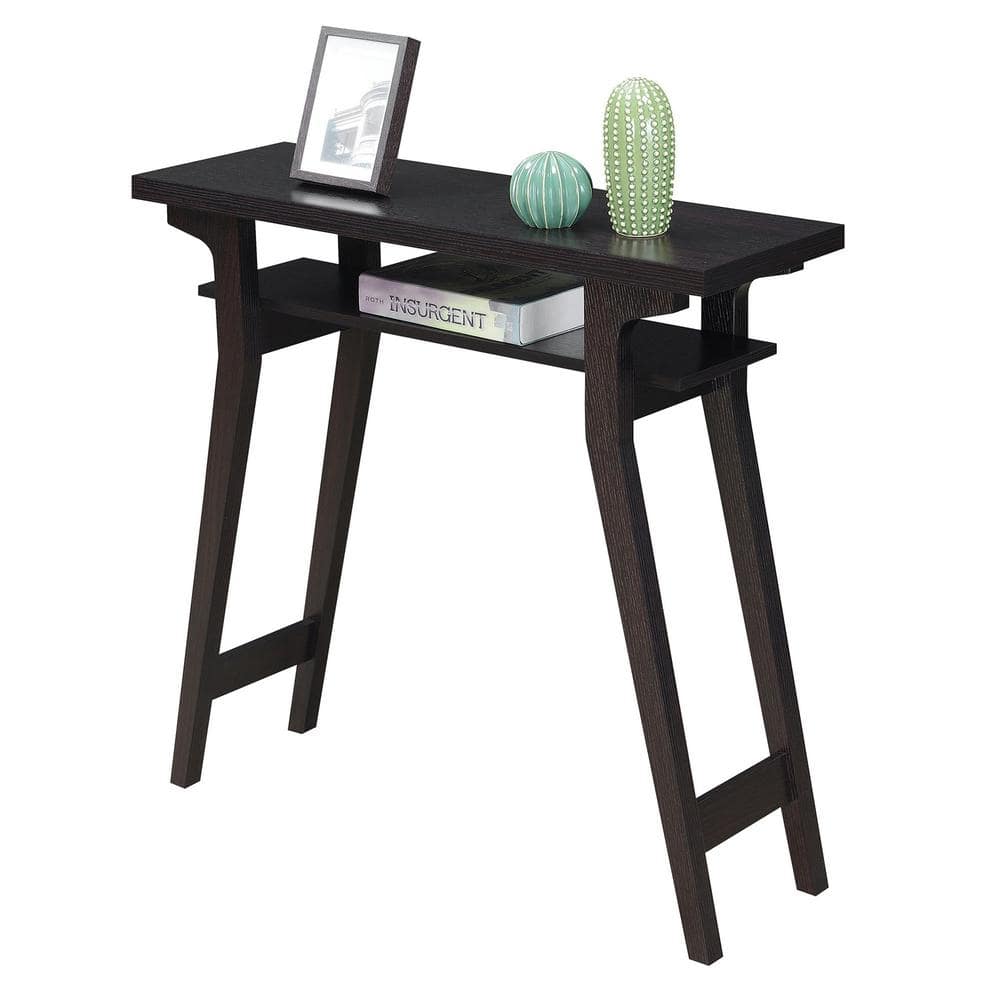 Espresso Newport Lynda 36" Wood Console Table with Storage