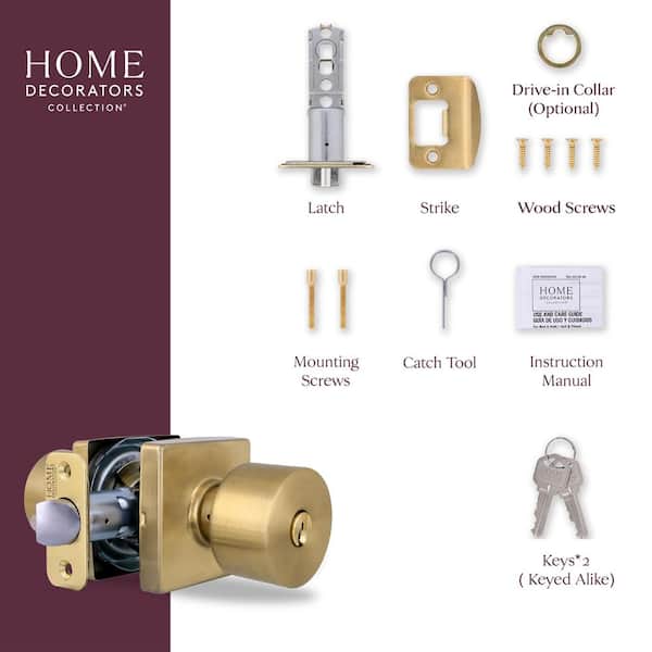 ●Rudeway Home Decorators Collection Ridgeway Brushed Gold Keyed Entry