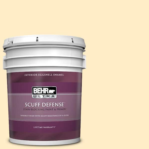 BEHR ULTRA 5 gal. #330A-2 Frosted Lemon Extra Durable Eggshell Enamel Interior Paint & Primer