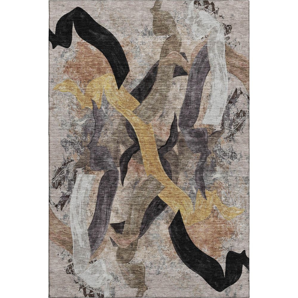Mayfield Premium Machine Washable Abstract AMF2191 Taupe 5 ft. x 7 ft. 6 in. Area Rug price history on PriceWatchPro