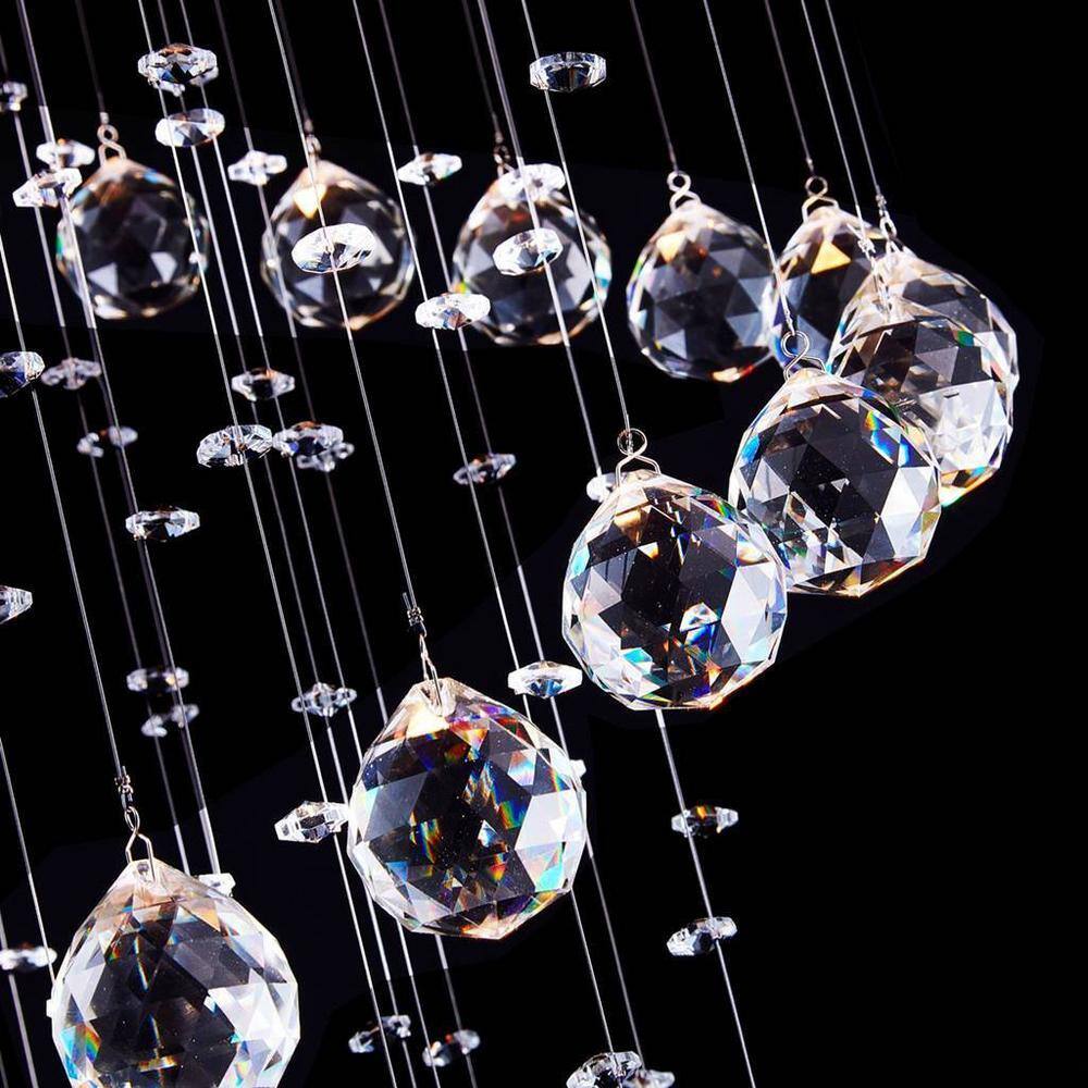 Sima 9-Light Chrome and Crystal Spiral Chandelier