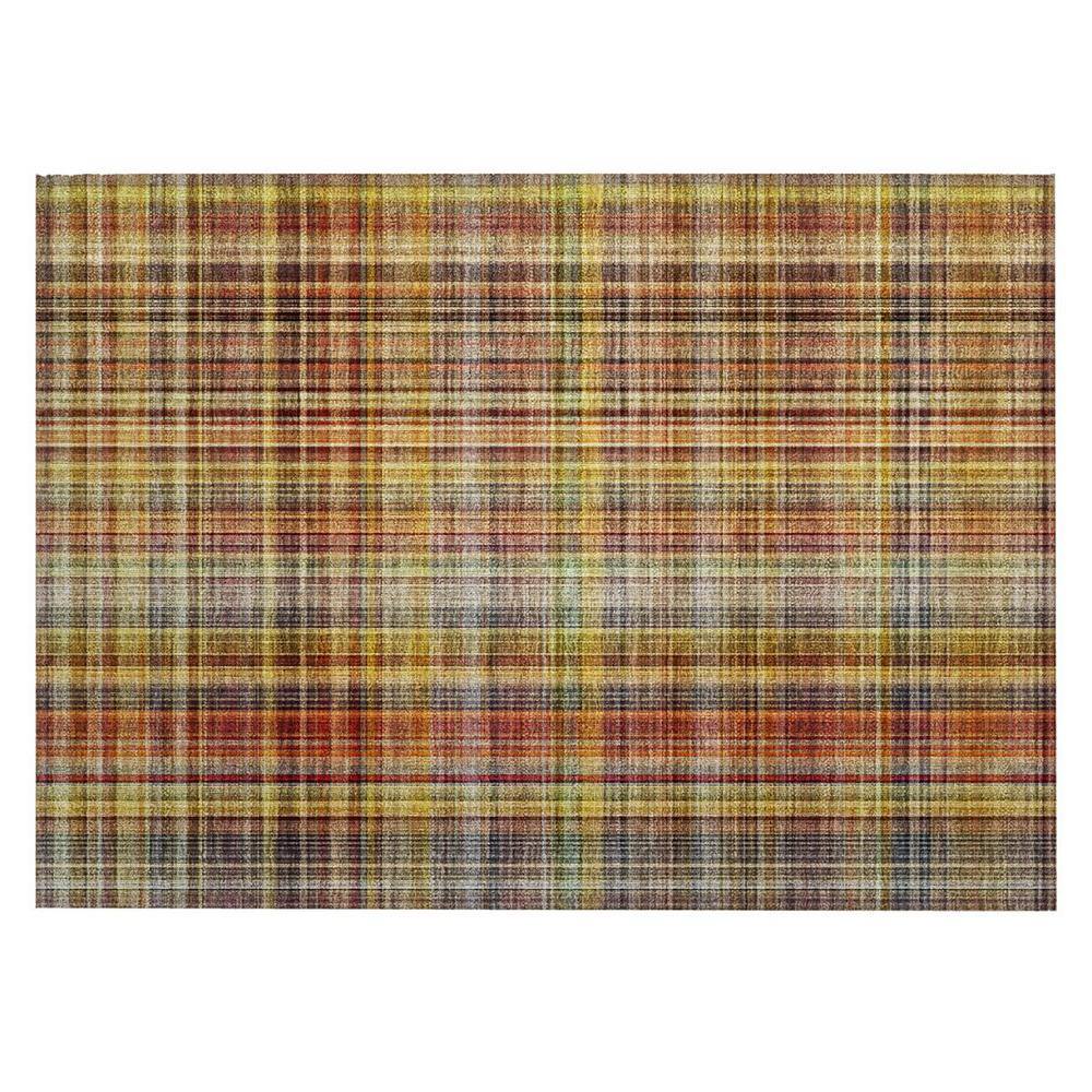 Orange 2 ft. x 3 ft. Woven Plaid Rectangle Indoor/Outdoor Area Rug price history on PriceWatchPro