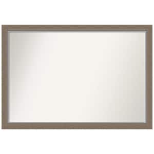 Eva Brown Narrow 39.25 in. W x 27.25 in. H Non-Beveled Bathroom Wall Mirror in Brown, Silver