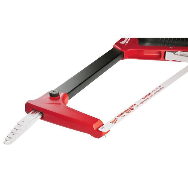Milwaukee High Tension Hand Hack Saw 12" 24 TPI Bi Metal Blade w Blades Storage Milwaukee High Tension Hand Hack Saw 12" 24 TPI Bi Metal Blade w Blades Storage