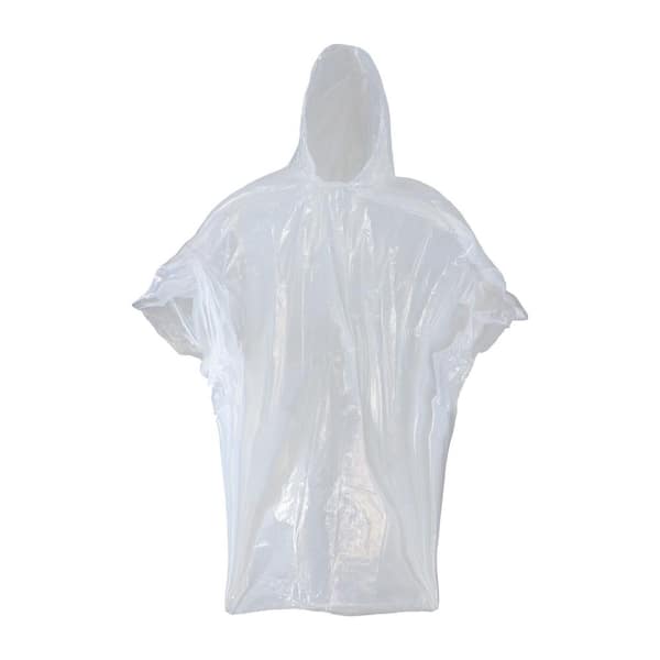 Economy One-Size-Fits-All Clear Polyethylene Rain Poncho with - The Home Depot