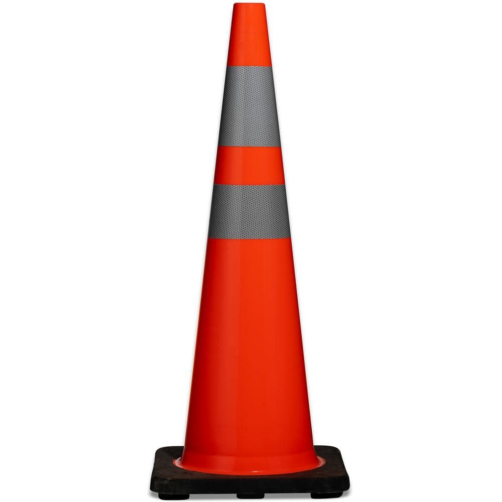 BOEN 36 in. Orange PVC Reflective Traffic Safety Cone TC-36R The Home  Depot