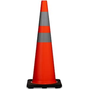 36 in. Orange PVC Reflective Traffic Safety Cone