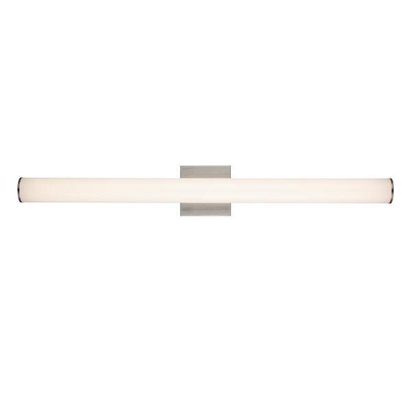 Bel Air Lighting Whitley 36 in. 1-Light Brushed Nickel Integrated LED Bathroom Vanity Light with Rounded Linear Acrylic Shade