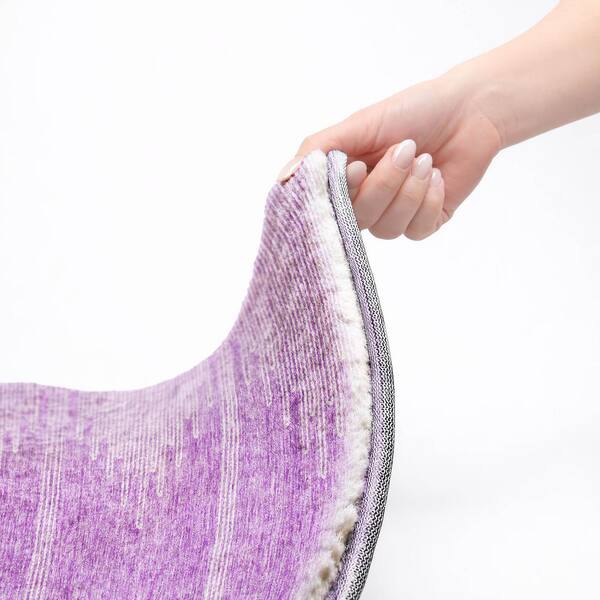 Dream Shag Premium Machine Washable Abstract ADS647 Lavender 9 ft. x 12 ft. Area Rug
