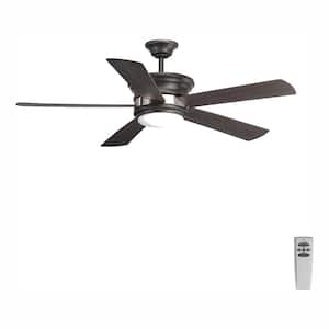 Harranvale 54 in. Indoor Integrated LED Graphite Global Ceiling Fan with Remote for Living Room and Bedroom