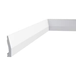 1/2 in. D x 2-3/8 in. W x 78-3/4 in. L Primed White High Impact Polystyrene Baseboard Moulding (4-Pack)