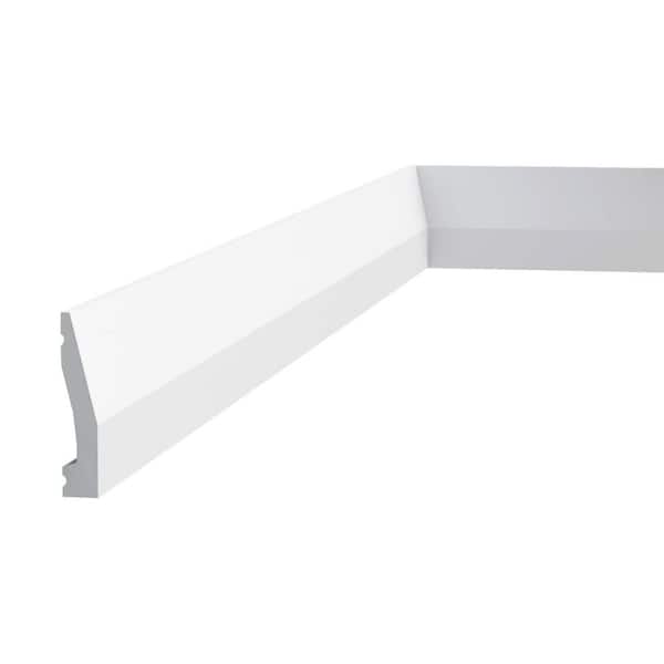ORAC DECOR 1/2 in. D x 2-3/8 in. W x 78-3/4 in. L Primed White High Impact Polystyrene Baseboard Moulding (4-Pack)