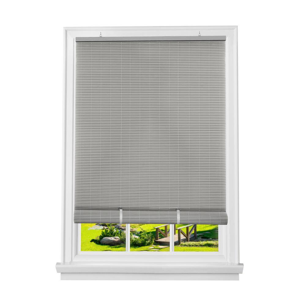 ACHIM Solstice Grey Cordless Light Filtering Vinyl RollUp Blind with 1