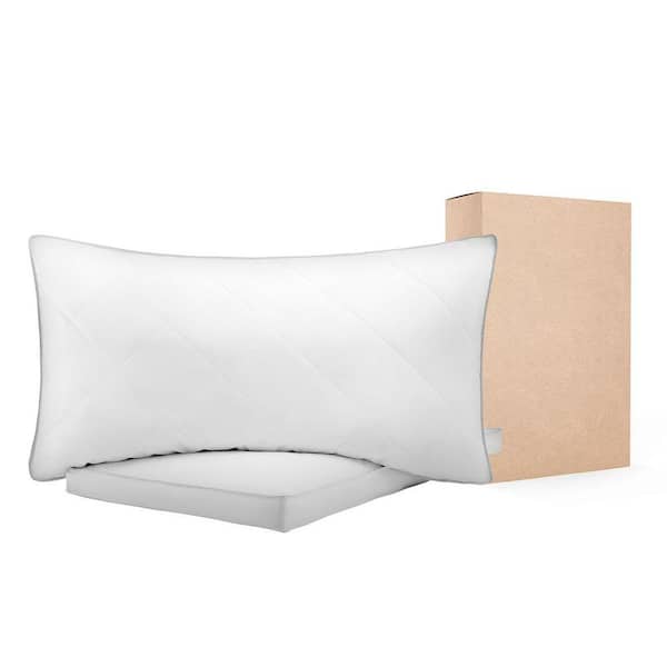 Set of 2 Queen Size Bed Pillows, Luxury Hotel Quality with Original Down Alternative Fill, Supportive, Polyester, White