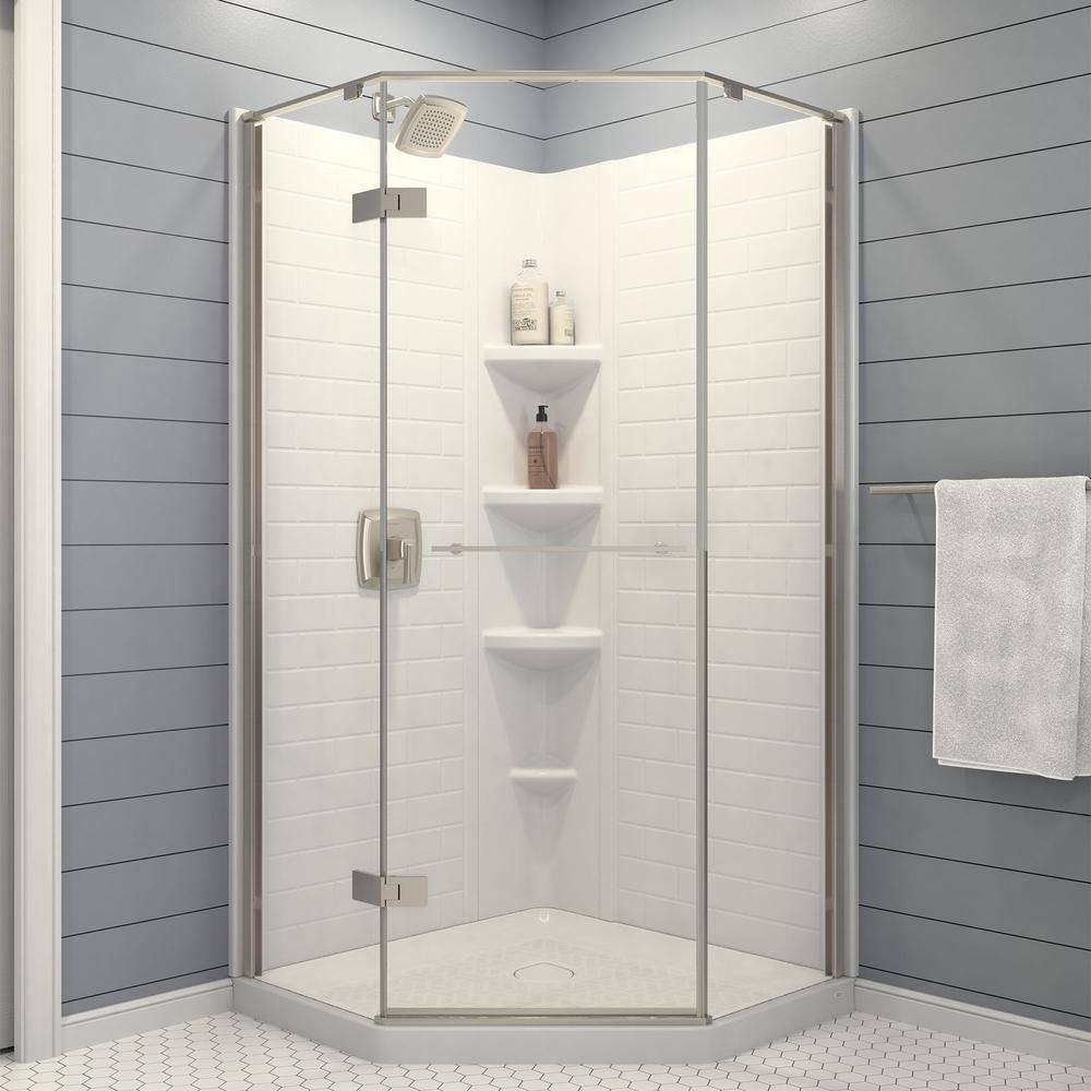 Brushed Nickel Wall Mounted Shower Faucet Trim Kit