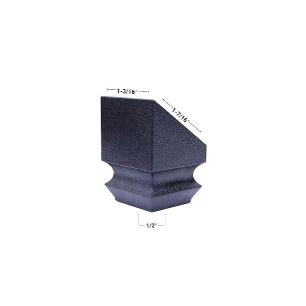 EVERMARK Stair Parts 1/2 in. Matte Black Slip N Grip Angle Shoe for Stair Remodel
