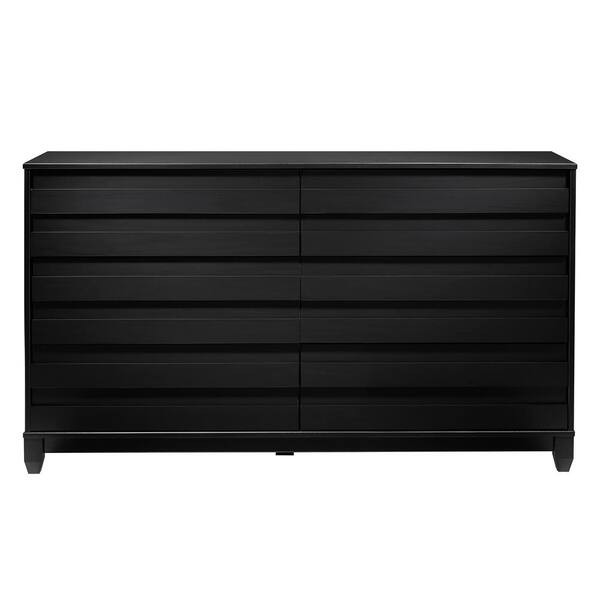 Walker Edison Furniture Company Modern Black 6-Drawer 58 in