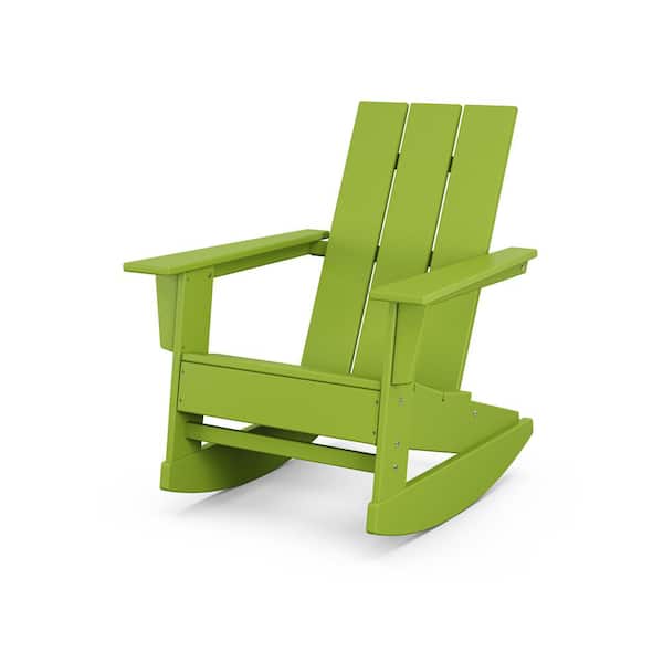 Grant Park Lime Modern Plastic Adirondack Outdoor Rocking Chair