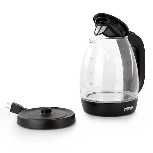 1.8 Liter Electric Ceramic Tea Kettle With Detachable Base & Boil Dry  Protection, Silver Chevron, 7.5 Cup Capacity – Casazo