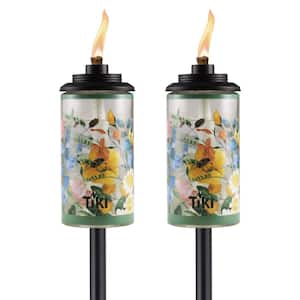 65 in. Easy Install Torch Wild Flower Glass (2-Pack)