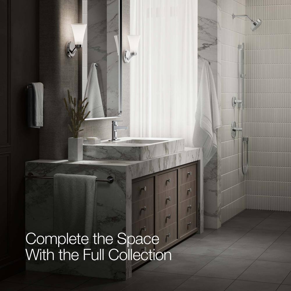 Polished Chrome Single-Handle Bathroom Faucet with Escutcheon