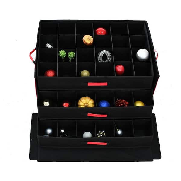 Fraser Hill Farm Christmas Ornament Storage Box with 3 Drawers and