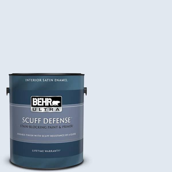 BEHR ULTRA 1 gal. #M540-1 Bellflower Blue Extra Durable Satin Enamel Interior Paint & Primer