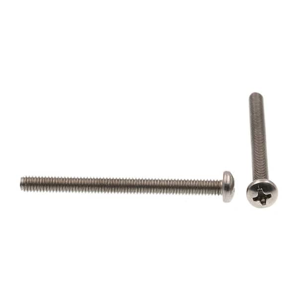 8-32 x 2-12 (14 to 3 Available) Pan Head Machine Screws, Full Thread, Phillips Drive, 304 Stainless Steel 18-8, Pack of 25