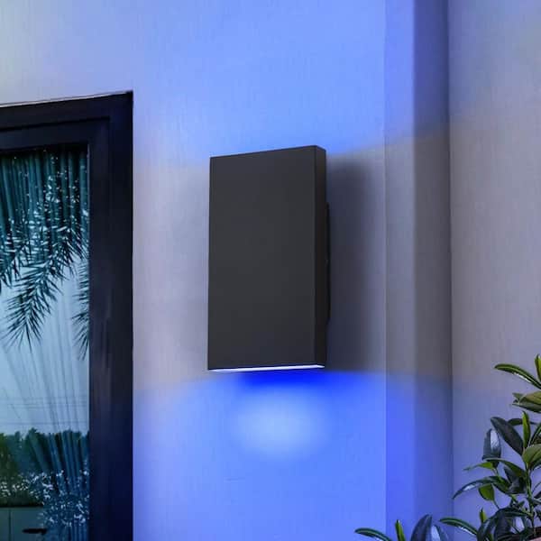 EDISLIVE Barryion 2-Light Integrated LED RGB Color Changing Black