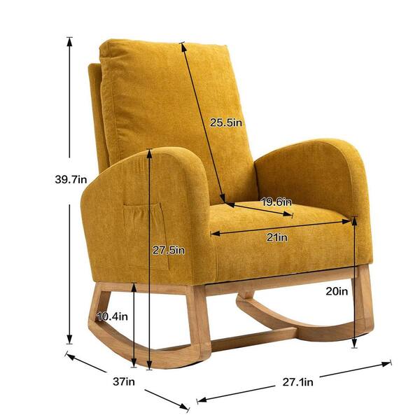 椅子 ytyt Modern Yellow Linen Rocking Chair JX39529314 - The Home Depot