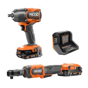 18V Brushless Cordless 2-Tool Combo Kit with 1/2 in. Impact Wrench, 3/8 in. Ratchet, (2) 2.0 Ah Batteries, and Charger
