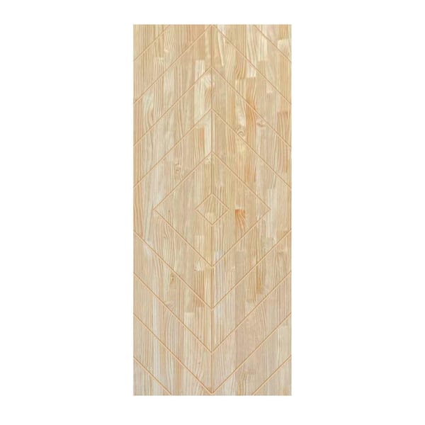 CALHOME 42 in. x 96 in. Hollow Core Natural Pine Wood Unfinished Interior Door Slab
