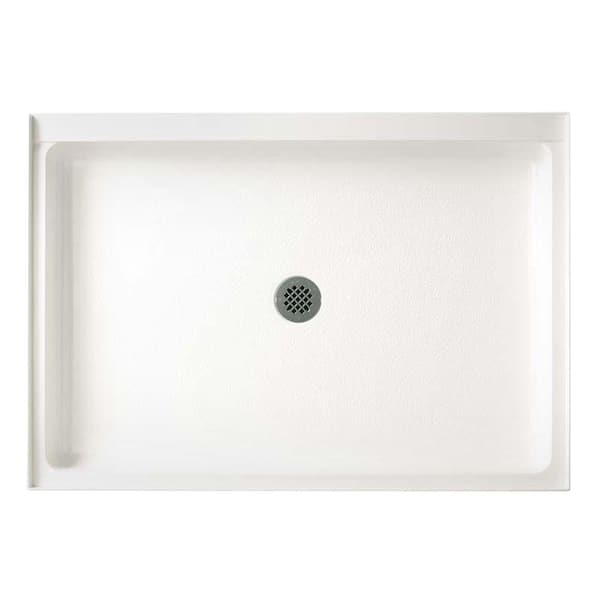 Swan 34 in. x 54 in. Solid Surface Single Threshold Center Drain Shower Pan in White