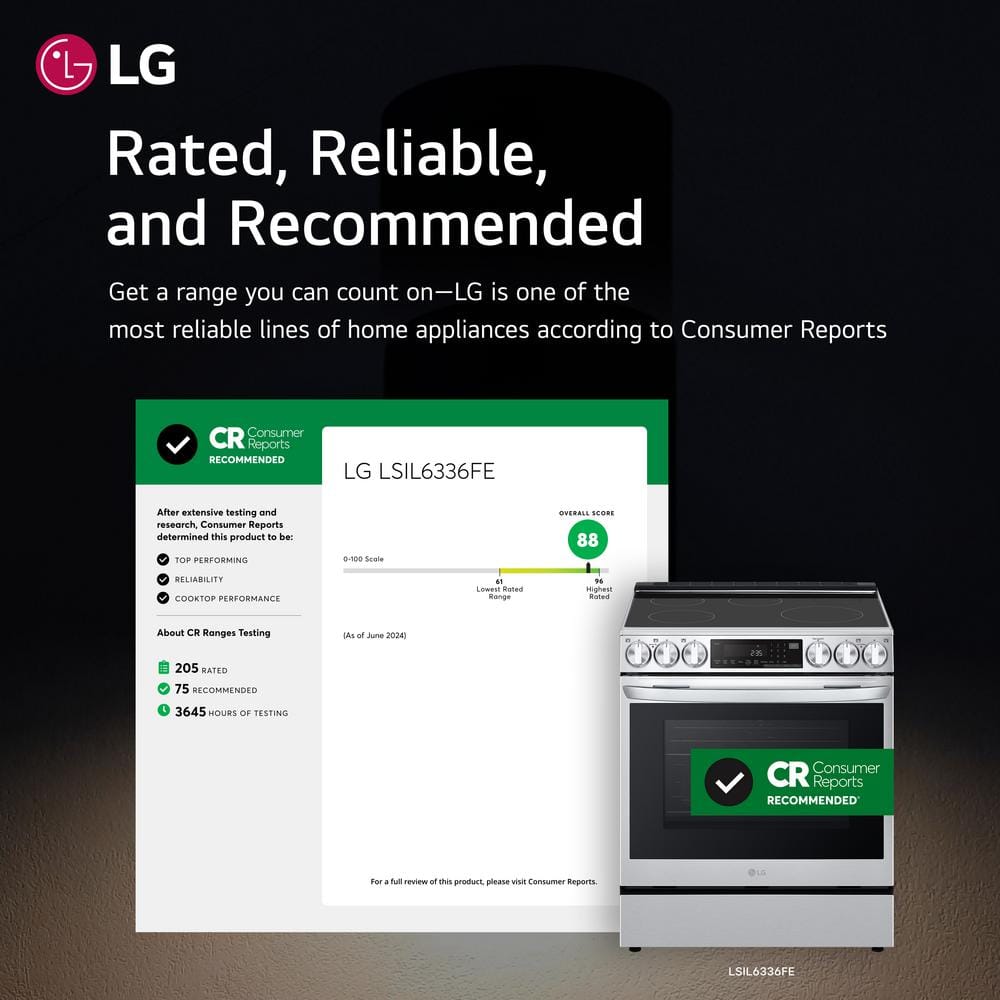 LG 6.3 Cu. Ft. Stainless Steel Smart Induction Range with Convection and Air Fry