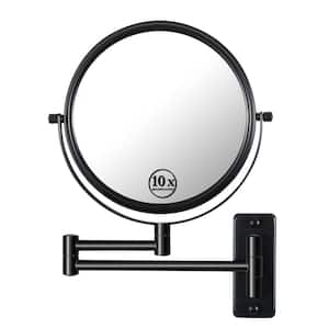 16.8 in. W x 12 in. H Small Round Metal Framed Dimmable Wall Bathroom Vanity Mirror in Black