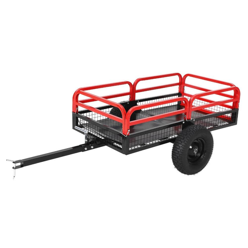 1500 lbs Heavy Duty Steel Dump Cart with Removable Side All-Terrain Pneumatic Tires Tow Behind ATV, UTV Red price history on PriceWatchPro