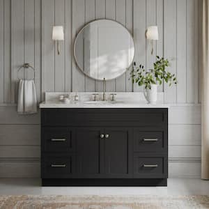 Hamlet 54 in. W x 21.5 in. D x 34.5 in. H Freestanding Bath Vanity Cabinet Only in Black