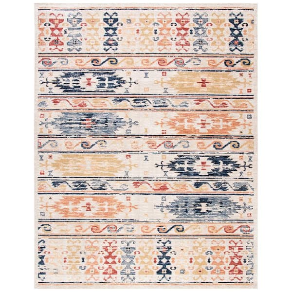 SAFAVIEH Charleston Ivory/Rust 9 ft. x 12 ft. Geometric Area Rug