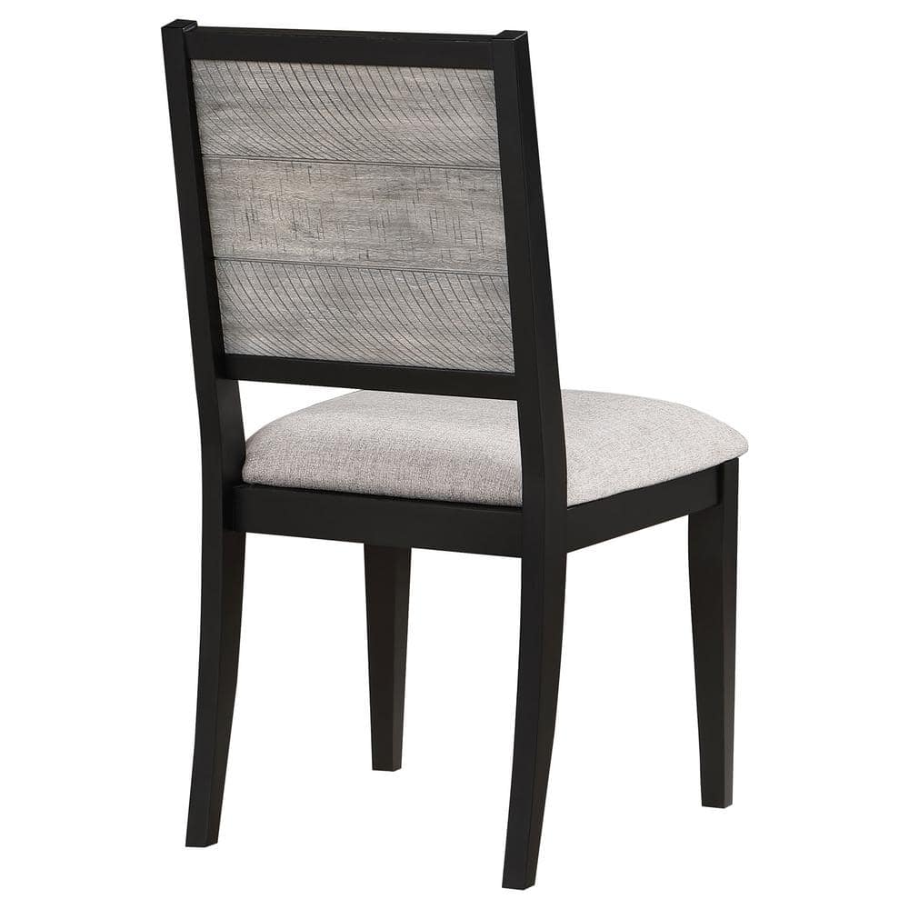 Gray Upholstered Rustic Side Chair with Wood Frame