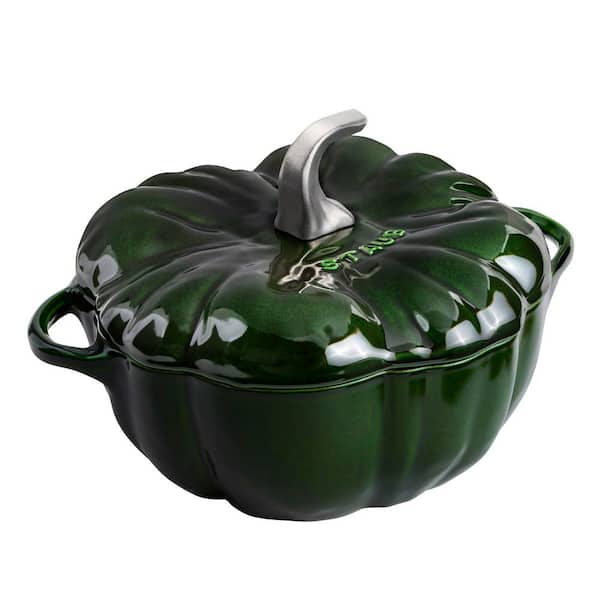 staub Cast Iron 3.5 qt. Pumpkin Cocotte with Stainless Steel
