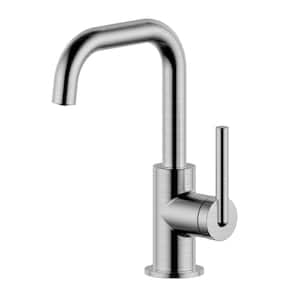 Kree Single Hole Single-Handle Bathroom Faucet Rust and Spot Resist with Drain Assembly in Brushed Nickel