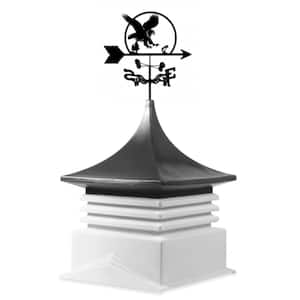 22 in. x 22 in. White Base and Dark Grey Top Poly Cupola with Eagle Weathervane