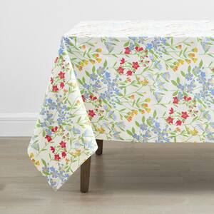 Claire Floral 70 in. x 108 in. Multi-Colored Cotton Tablecloth