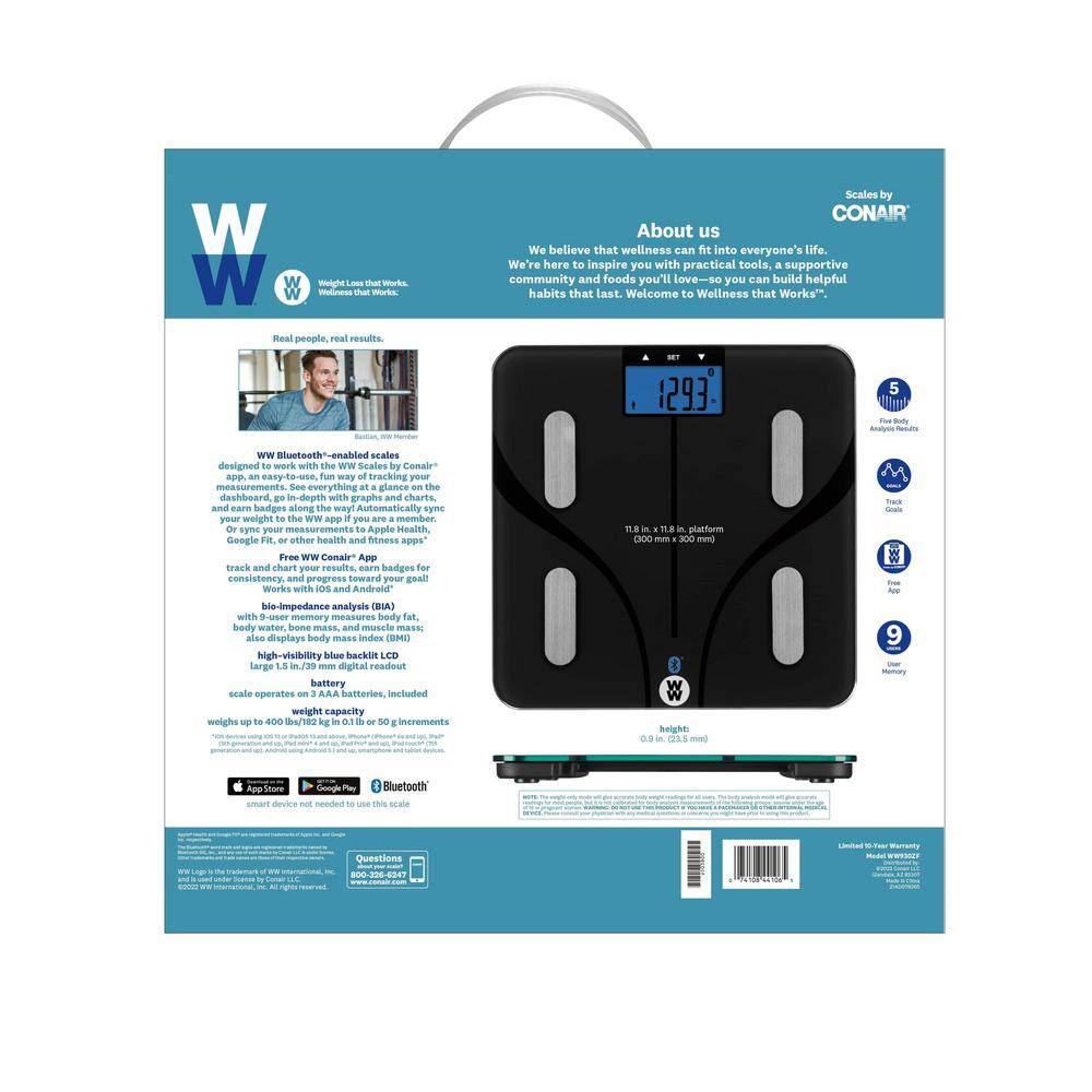 Black Digital Bluetooth Body Analysis Smart Scale