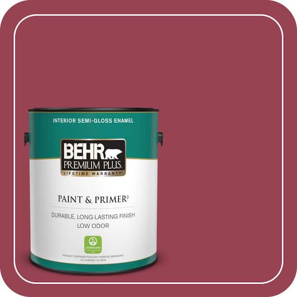 BEHR PREMIUM PLUS 1 gal. Home Decorators Collection #HDC-CL-04 French Rose Semi-Gloss Enamel Low Odor Interior Paint & Primer