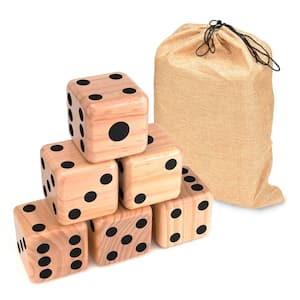 Giant 3.5 in. Wood Yard Dice with Carry Bag