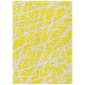 Chantille ACN501 Yellow 10 ft. x 14 ft. Machine Washable Indoor/Outdoor Geometric Area Rug