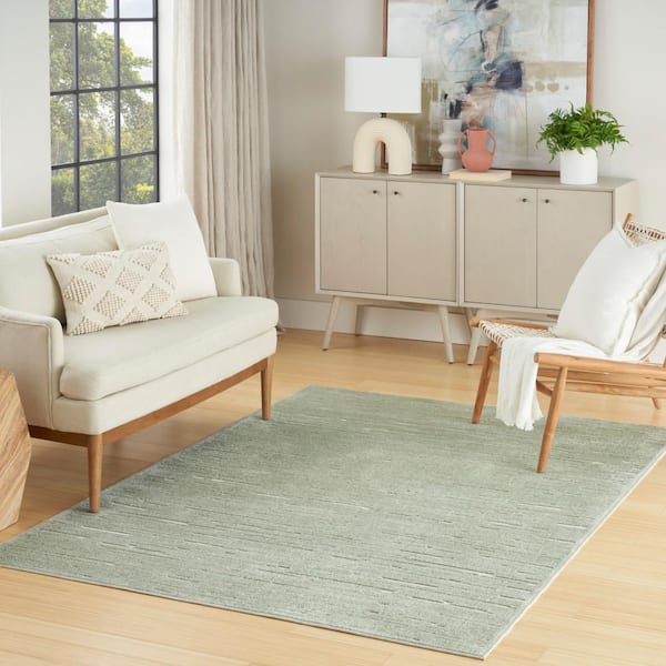 Casual Green 7 ft. x 9 ft. Abstract Contemporary Area Rug