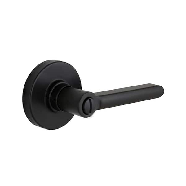 Defiant Tonebridge Matte Black Bed/Bath Door Lever with Round Rose
