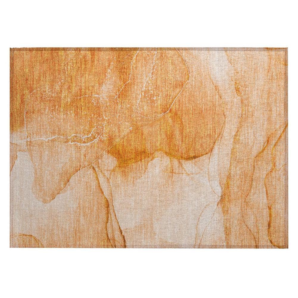 Orange 2 ft. x 3 ft. Abstract Indoor/Outdoor Area Rug price history on PriceWatchPro
